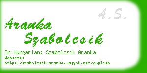 aranka szabolcsik business card